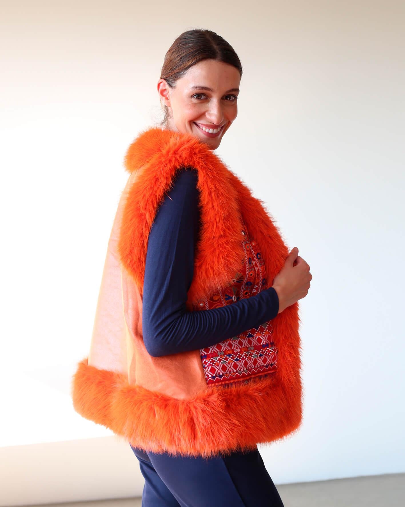 CHALECAS CHALECAS ARANCIO SUEDE 