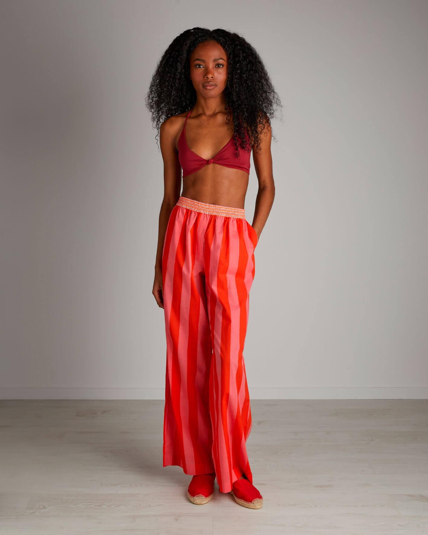 ELARA 68261 ARANCIO RIGHE PALME 